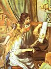 Piano Canvas Paintings - Girls at the Piano I